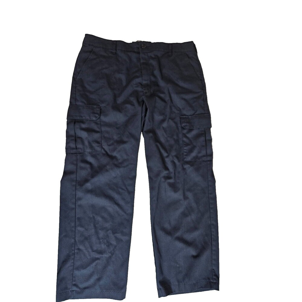 Red Kap Men's Durable Cotton Blend Cargo Work Pants, Black, Size 40